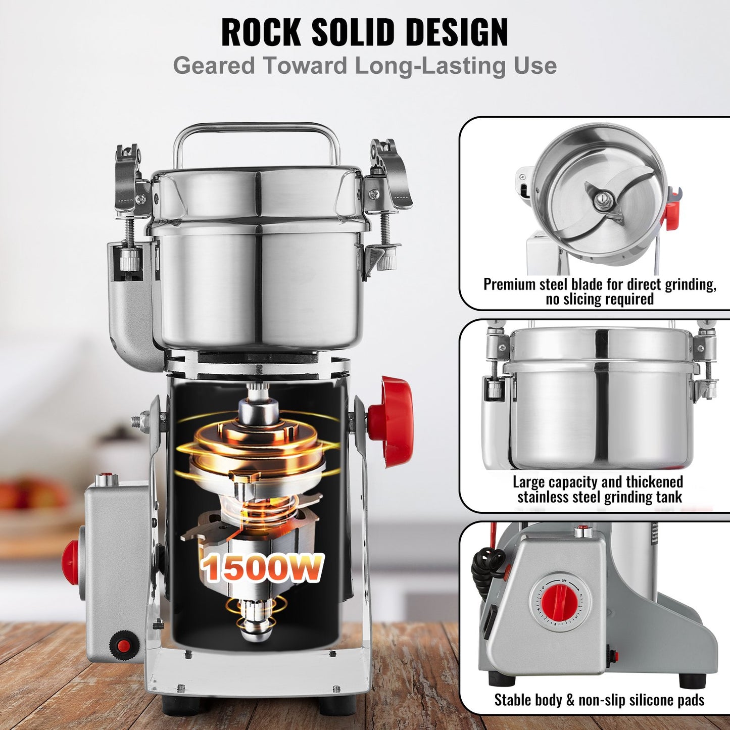 300g Commercial Spice Grinder Electric Grain Grinder High Speed Grinder