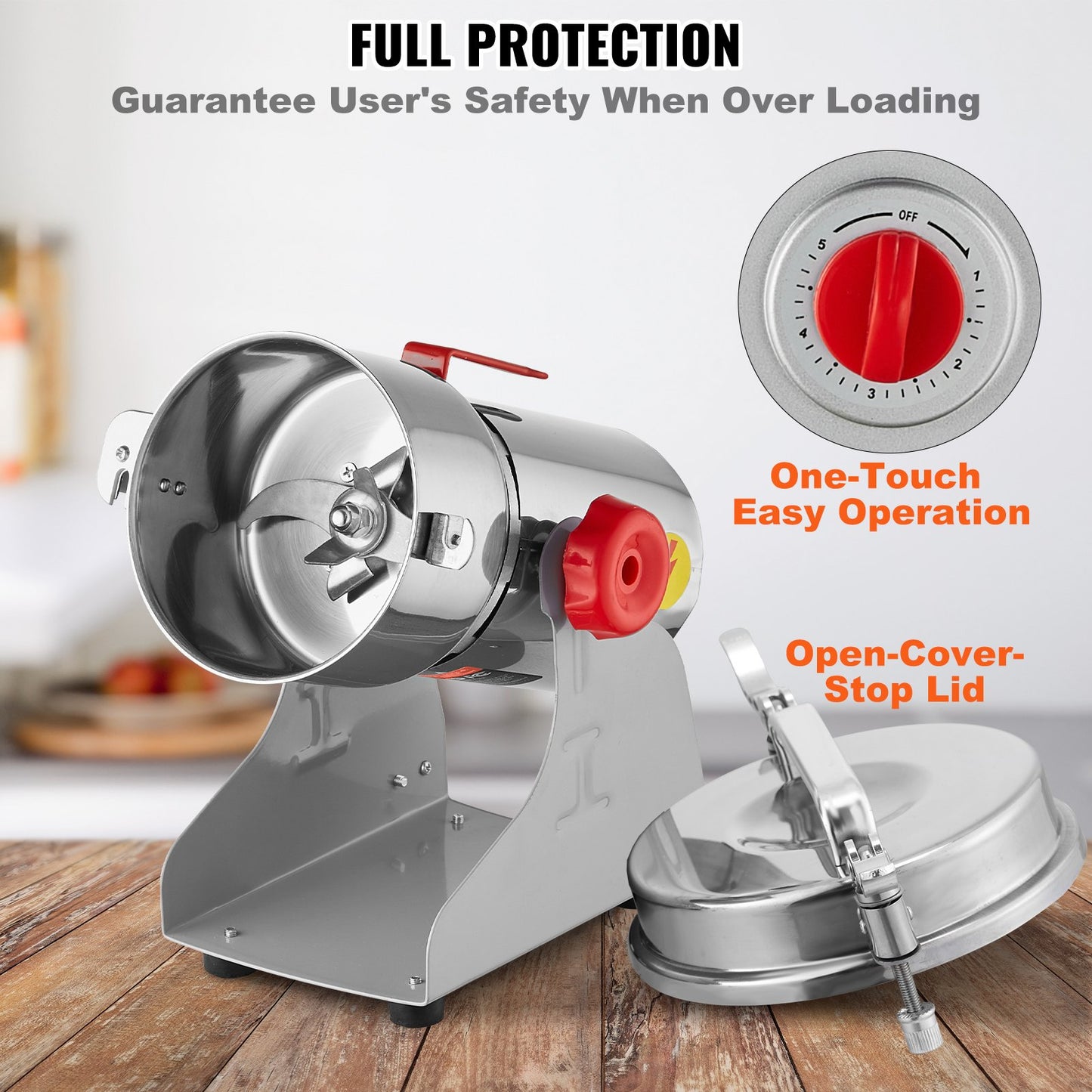 300g Commercial Spice Grinder Electric Grain Grinder High Speed Grinder