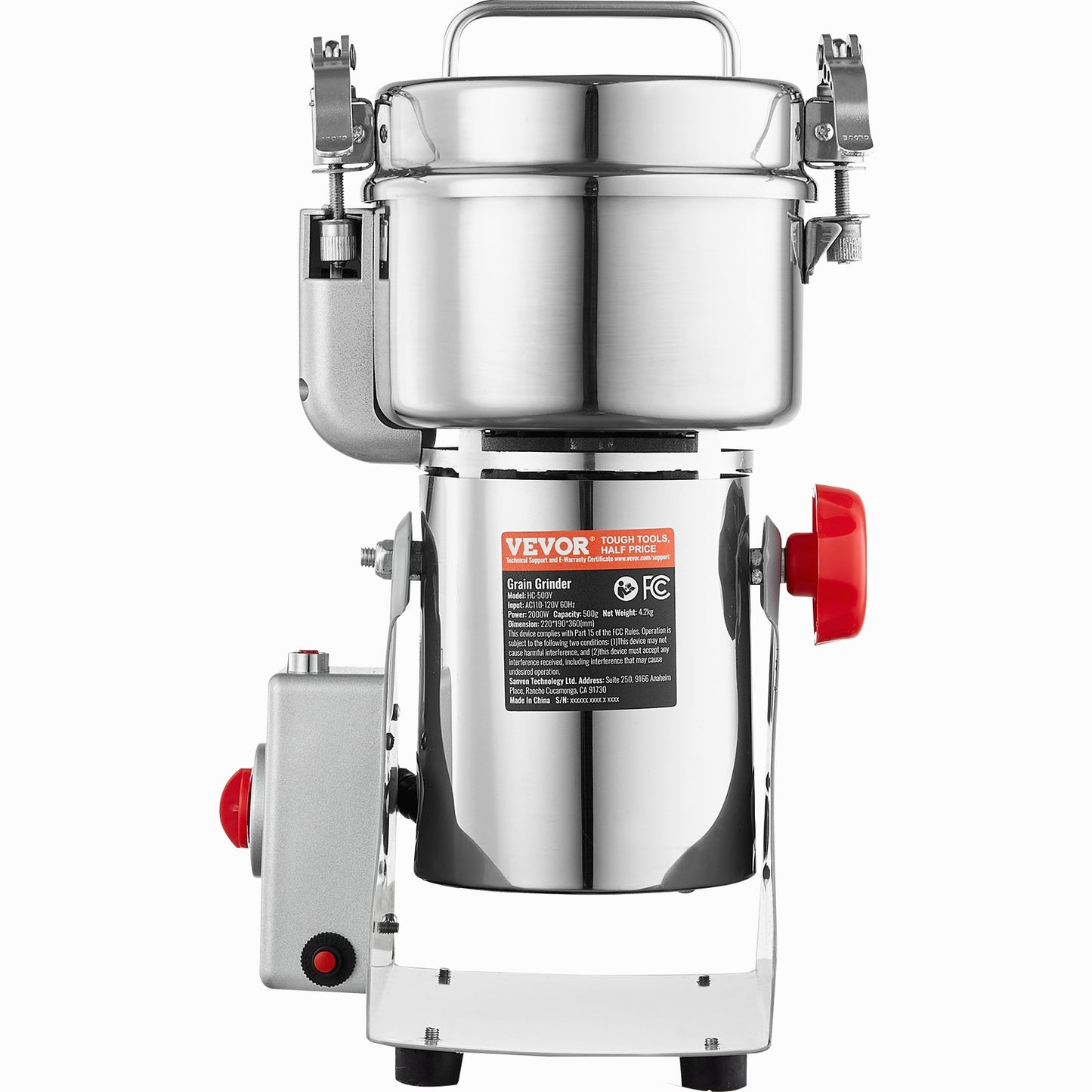 500g Commercial Spice Grinder Electric Grain Grinder High Speed Grinder