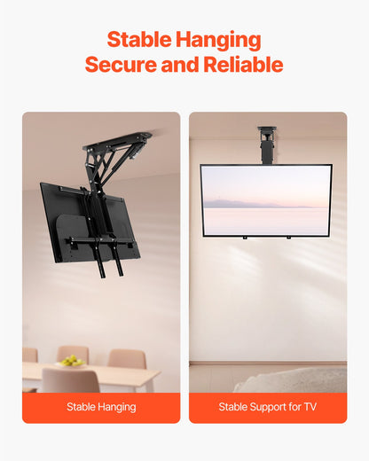 Motorized Ceiling TV Mount Electric Flip Down TV Mount för 32-65 in skärm