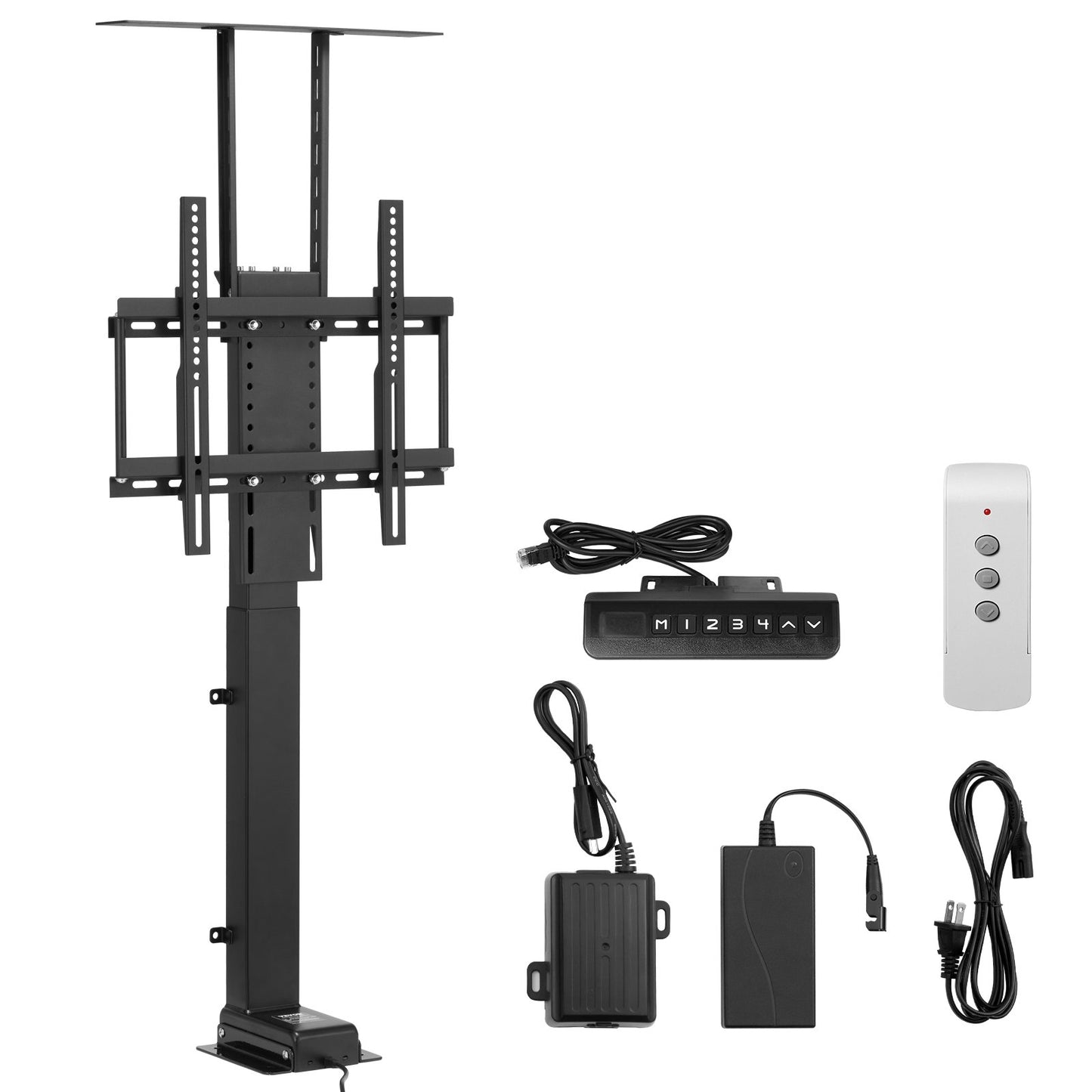 Motoriserad TV-liftstativ Monteringsfäste 132 lbs Ladda med fjärrkontroll