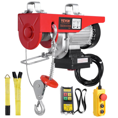 Electric Hoist Crane Winch 1320 lbs 328 ft Wireless &amp; 14 ft Wired Remote