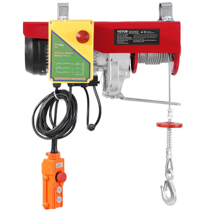 Elektrisk lyftkranvinsch 2200 lbs 328 fot trådlös & 14 fot kabelansluten fjärrkontroll