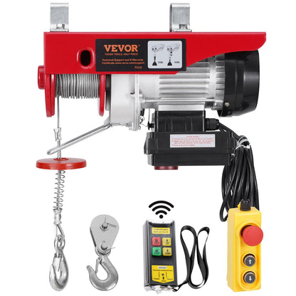 Electric Hoist Crane Winch 440 lbs 328 ft Wireless &amp; 14 ft Wired Remote