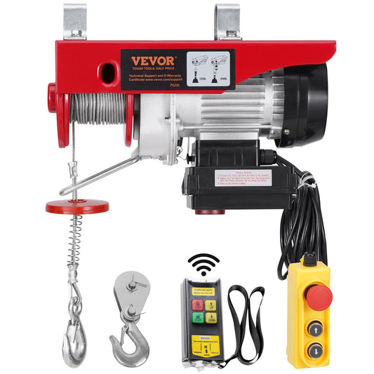 Electric Hoist Crane Winch 440 lbs 328 ft Wireless &amp; 14 ft Wired Remote
