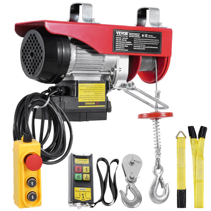 Electric Hoist Crane Winch 440 lbs 328 ft Wireless &amp; 14 ft Wired Remote