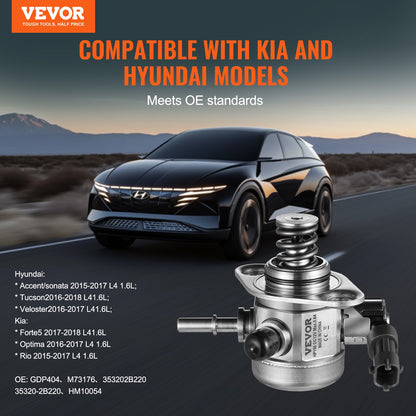 High Pressure Fuel Pump 50-80 L/h Flow Rate 0.5 Mpa Pressure for Hyundai Accent/Sonata Tucson Veloster Kia Rio