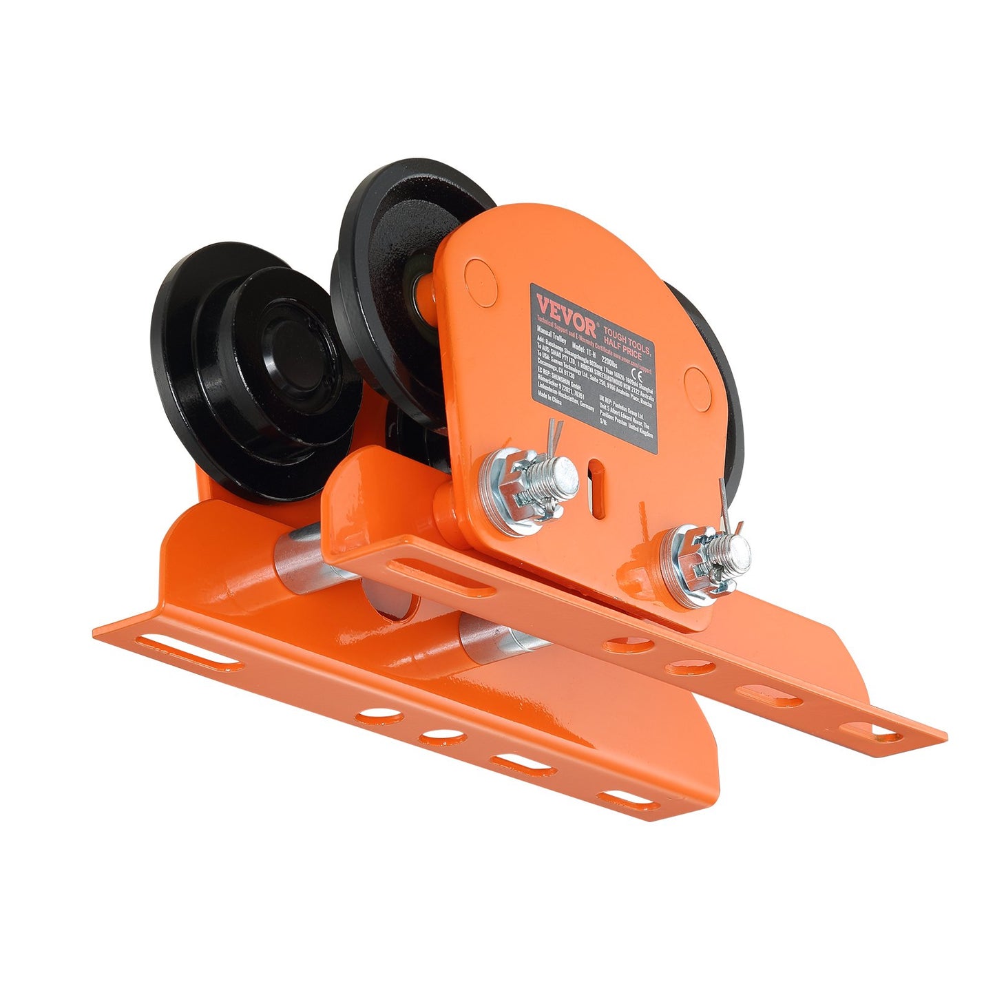 Elektrisk lyftvagn manuell, 2200 lbs/1 ton Kapacitet för PA200 PA250 PA300 PA400 PA500, skjutbalkvagn med dubbla hjul, 2,68"-4,33" justerbar balkflänsbredd för rakböjd I-balk