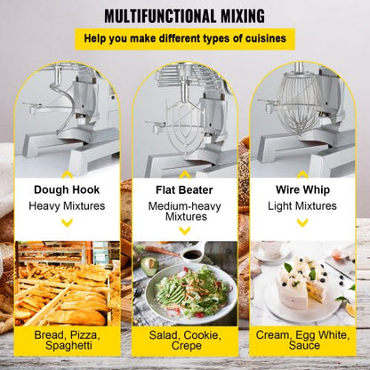 Electric Food Mixer 30L Food Stand Mixer 1100W Electric Dough Mixer 220V Adjustable Commercial Mixer Grinder Commercial Stand Mixer for Commercial Kitchen | EU