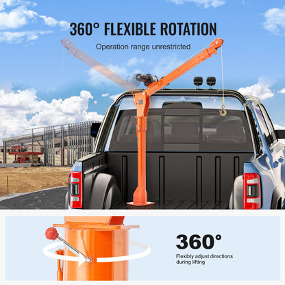 Electric pickup crane lifting crane 1100 lbs 360° swivel lift lift