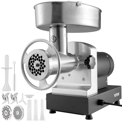 Heavy Duty Electric Meat Grinder 992 Lb/H Capacity 1100W &amp; Sausage Stuffer