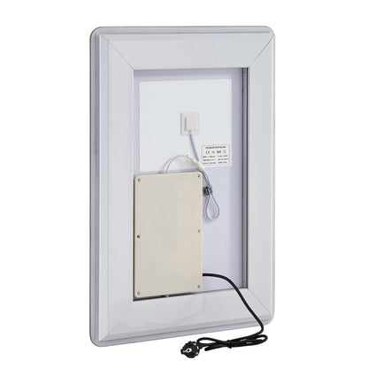 LED Bathroom Mirror 3 Colors Anti-fog Wall Mounted Makeup Mirror 50 x 70 cm