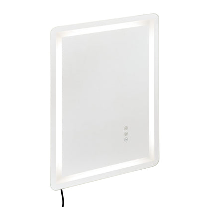LED Bathroom Mirror 3 Colors Anti-fog Wall Mounted Makeup Mirror 50 x 70 cm