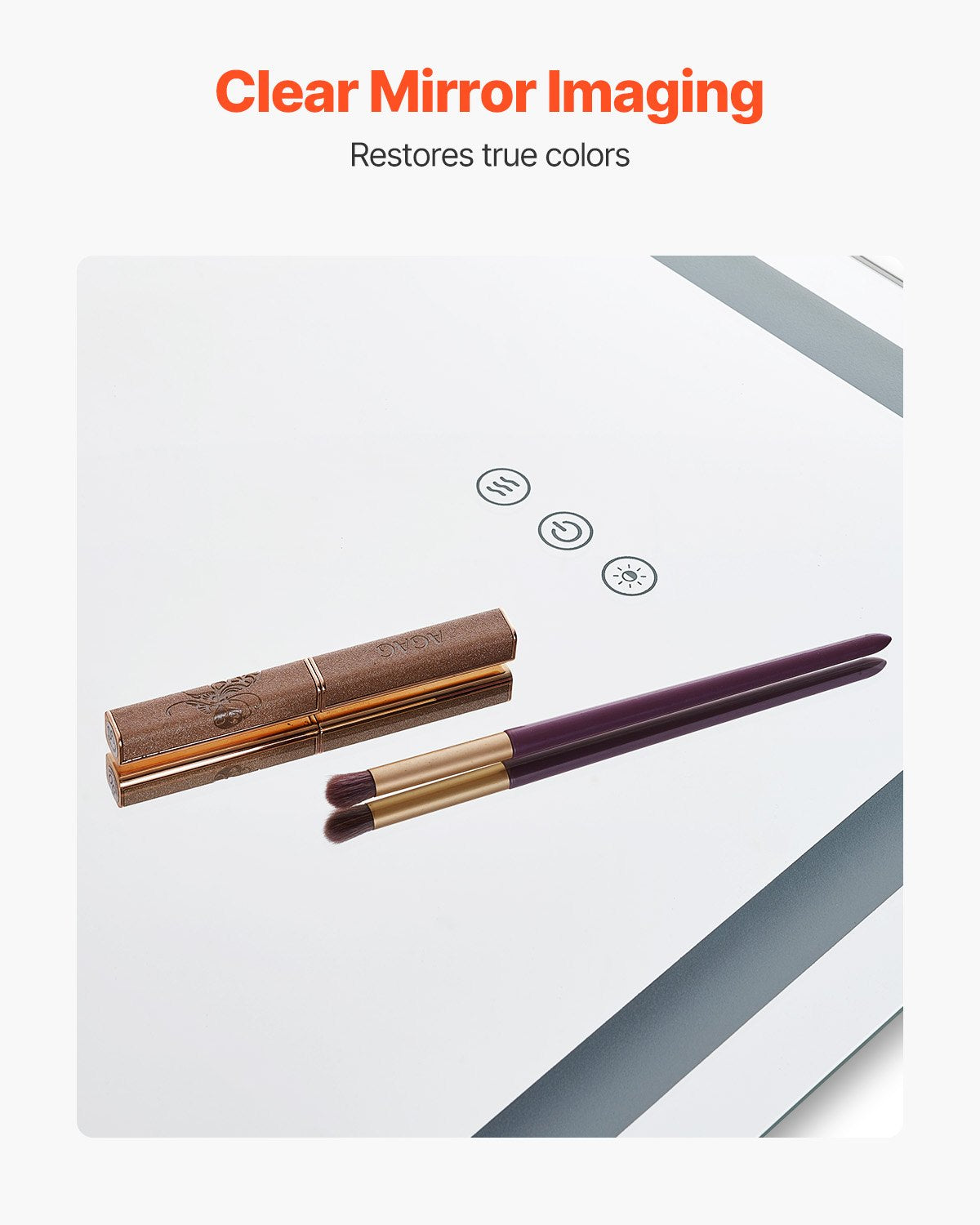 LED Bathroom Mirror 3 Colors Anti-fog Wall Mounted Makeup Mirror 60 x 80 cm