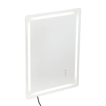 LED Bathroom Mirror 3 Colors Anti-fog Wall Mounted Makeup Mirror 60 x 80 cm