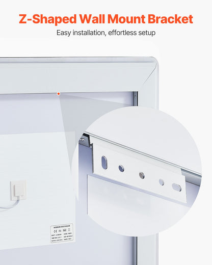 LED bathroom mirror 3 color anti-fog Wall mounted makeup mirror 70 x 100 cm