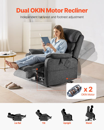 Power Lift Liggstol för äldre Heat and Massage Electric Recliner M