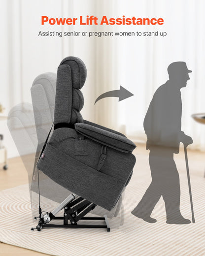 Power Lift Liggstol för äldre Heat and Massage Electric Recliner M