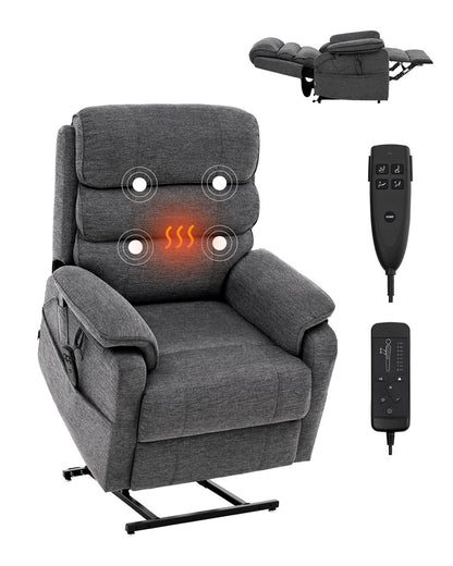 Power Lift Liggstol för äldre Heat and Massage Electric Recliner M