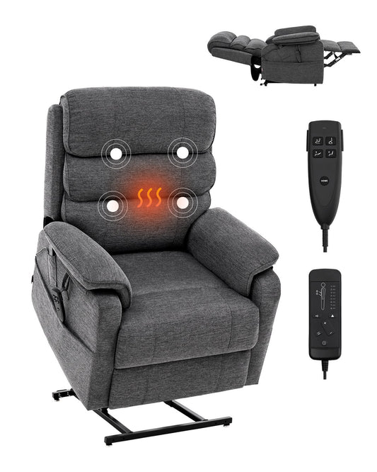 Power Lift Liggstol för äldre Heat and Massage Electric Recliner M