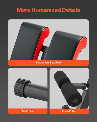 Roman Stol Ryggförlängning Hyperextension Bänk Justerbar Hopfällbar Gym