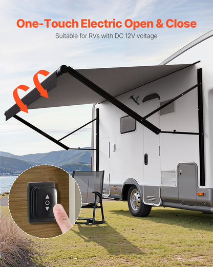 10' RV Replacement Awning Electric Trailer Awning for Most DC12V RVs