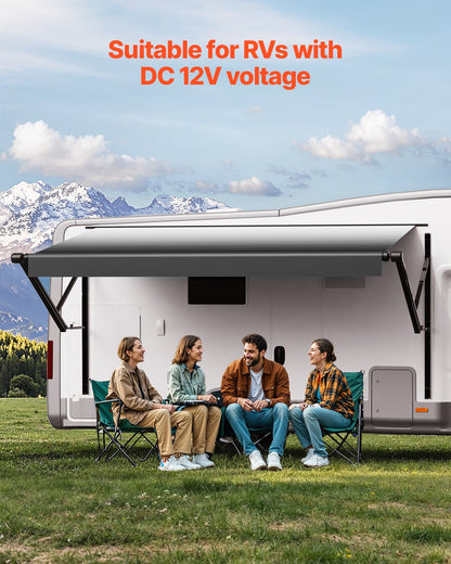 10' RV Replacement Awning Electric Trailer Awning for Most DC12V RVs