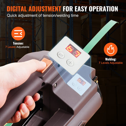 Automatic electric strapping machine for PP/PET 0.39"-0.75" strap