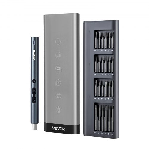 elektrisk precisionsskruvmejselsats, 48 magnetiska bits, mini elektrisk skruvmejsel med magnetisk förvaringslåda, S2-stålbits, LED-lampa, typ-C-laddning, för reparation av telefoner, bärbara datorer och elektronik |  EU