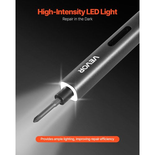 elektrisk precisionsskruvmejselsats, 52 magnetiska bits, mini elektrisk skruvmejsel med magnetisk förvaringslåda, S2-stålbits, LED-lampa, typ-C-laddning, för reparation av telefoner, bärbara datorer och elektronik |  EU