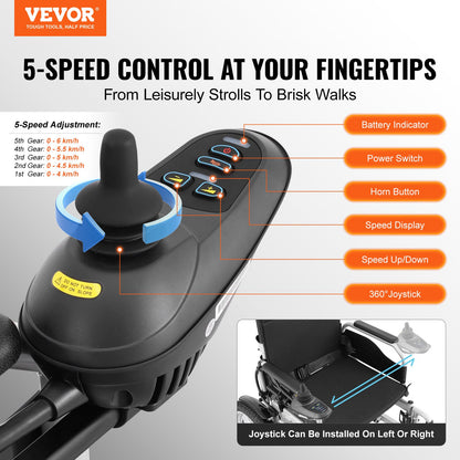 Intelligent Folding Electric Wheelchair Motorized Power Chair 265 lbs