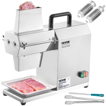 Commercial Meat Tenderizer, Heavy Duty Stainless Steel Kitchen Utensil with Handle, Meat Tongs and Cleaning Brush, 450W Electric Meat Tenderizer Machine for Beef, Turkey, Chicken, Pork and Fish