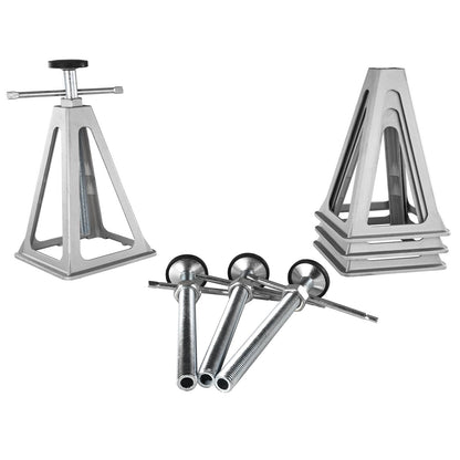 RV Stabilizer Jacks, 4-Pack Aluminum Leveling Jacks for Motorhomes, RV Stacking Jacks for Motorhomes, Single Screw Support Up to 6000 Pounds, Adjustable from 11" to 17"
