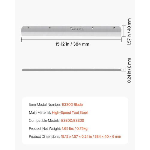 Paper Cutter Blade Heavy Duty Steel Blade Replacement for E330D/E330S | EU