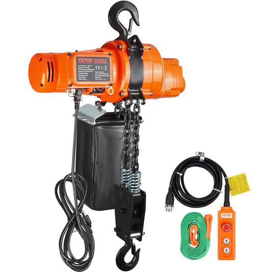 Electric Chain Hoist Single Phase Crane Hoist 2200 lbs Load 10 Feet Lift