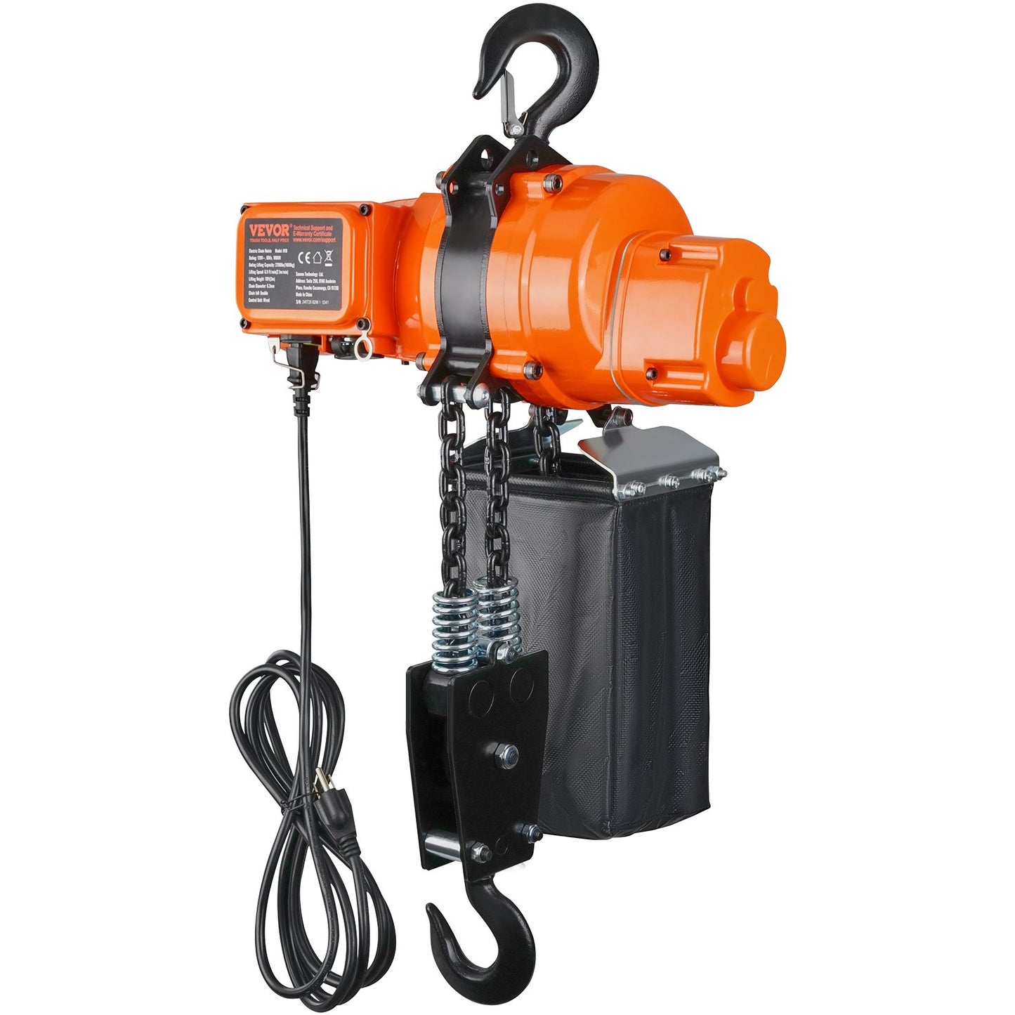 Electric Chain Hoist Single Phase Crane Hoist 2200 lbs Load 10 Feet Lift