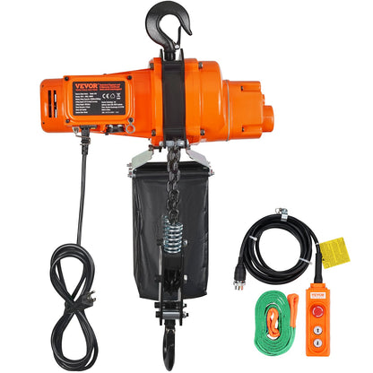 Electric Chain Hoist Single Phase Crane Hoist 2200 lbs Load 10 Feet Lift