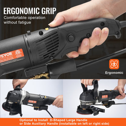 Wet Stone Polisher 4-inch 800W Electric Concrete Polisher 6 Speeds 7 Pads