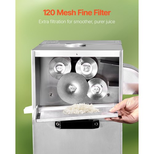 800W Kommersiell Elektrisk Sockerrörsjuicer 661LBS/H 4 Valsar 2,4" Inlopp