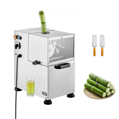 800W Kommersiell Elektrisk Sockerrörsjuicer 661LBS/H 4 Valsar 2,4" Inlopp