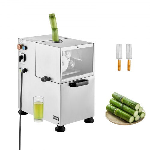 800W Kommersiell Elektrisk Sockerrörsjuicer 661LBS/H 4 Valsar 2,4" Inlopp