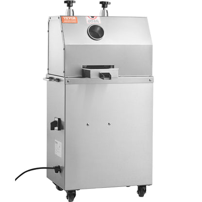 Elektrischer Zuckerrohr-Entsafter, 750 W, Leistung 290 kg/h, 3 Walzen, 6,1 cm großer Einlass