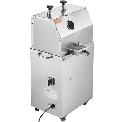 Elektrischer Zuckerrohr-Entsafter, 750 W, Leistung 290 kg/h, 3 Walzen, 6,1 cm großer Einlass