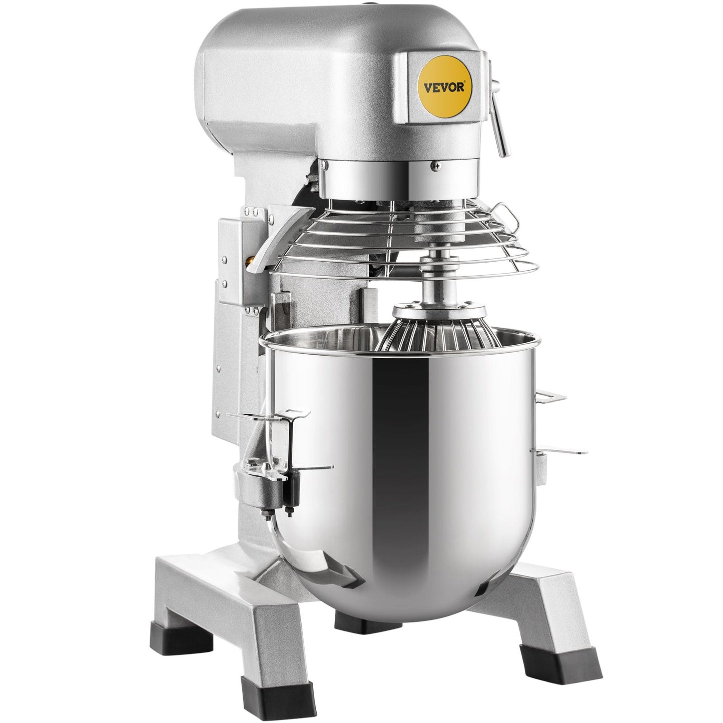Kommerzieller Standmixer, 10-Qt-Edelstahlschüssel, 850 W Hochleistungs-Elektro-Lebensmittelmixer mit 3 einstellbaren Geschwindigkeiten (113/184/341 U/min), Knethaken und Schneebesen im Lieferumfang enthalten, perfekt für Bäckerei und Pizzeria
