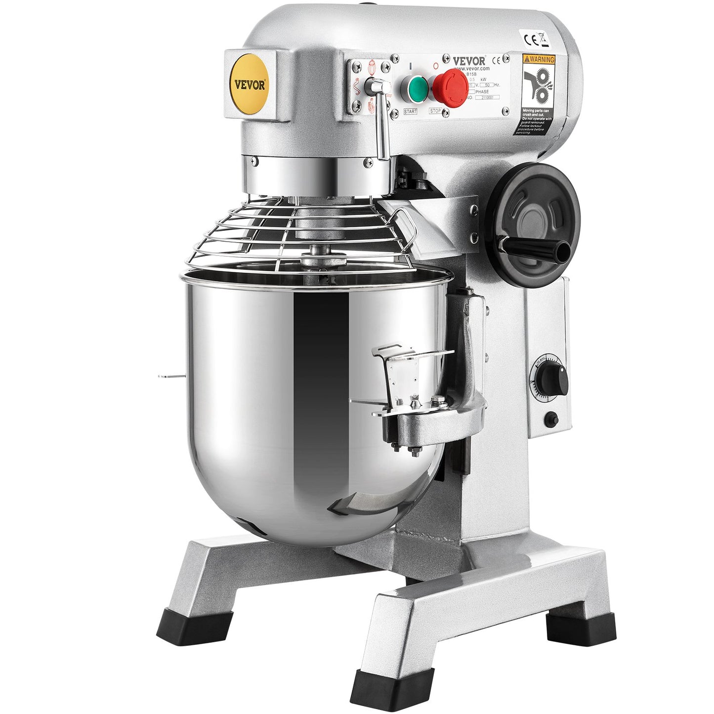 Commercial Stand Mixer, 30Qt rostfritt stål skål, 1500W Heavy Duty elektrisk matmixer med 3 hastigheter justerbar 108/199/382 rpm, degkrok visp medföljer, perfekt för bageri pizzeria