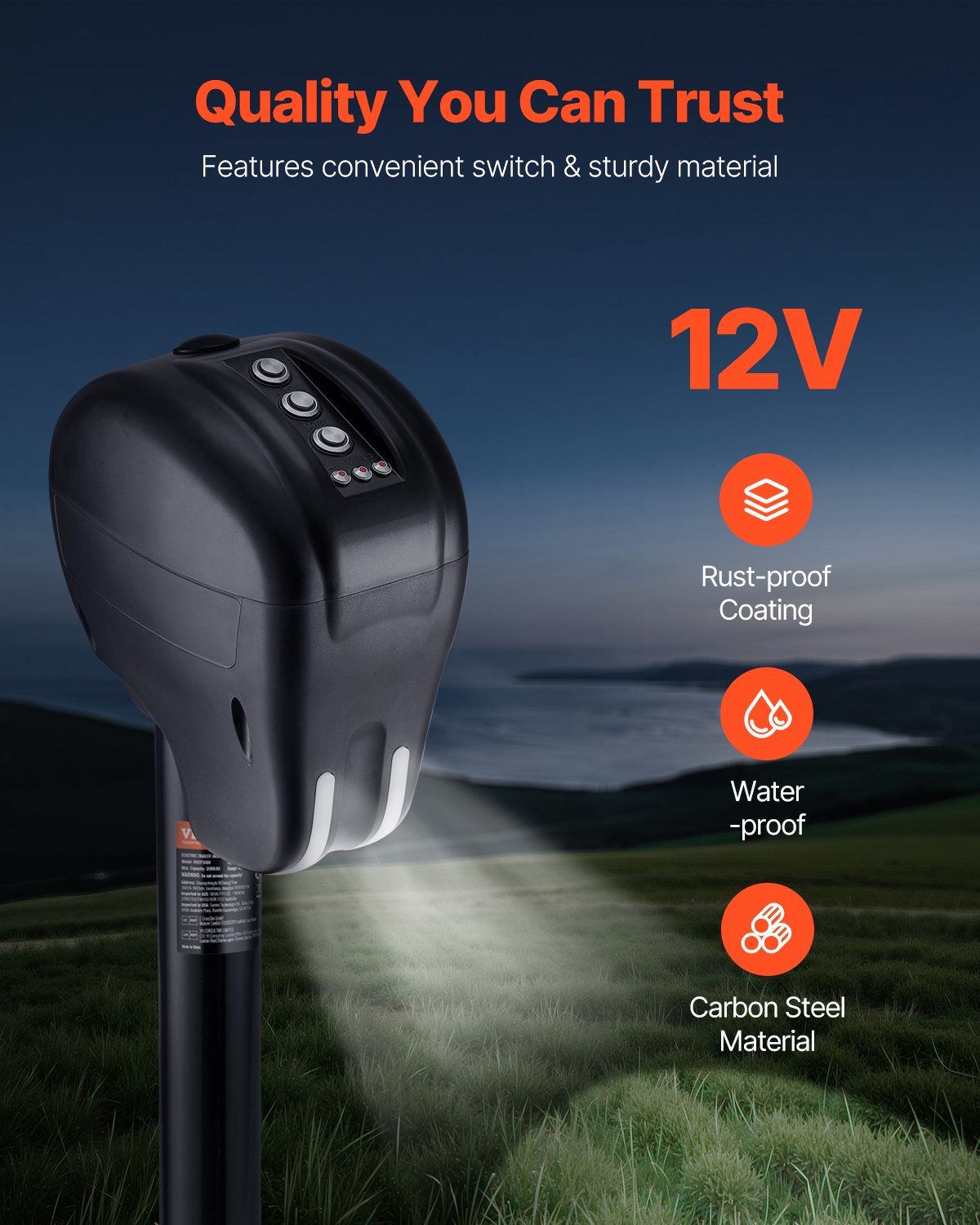 Electric Trailer Jack 3500 lbs Power Tongue Jack for RV Trailer &amp; Camper