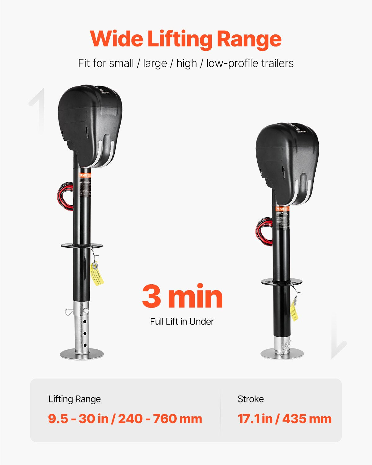 Electric Trailer Jack 3500 lbs Power Tongue Jack for RV Trailer &amp; Camper