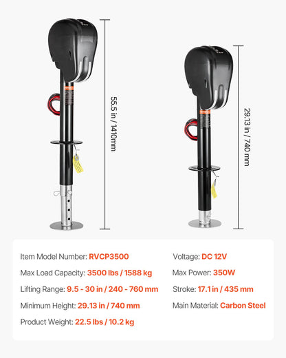 Electric Trailer Jack 3500 lbs Power Tongue Jack for RV Trailer &amp; Camper
