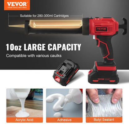 20V Cordless Electric Caulking Gun 10oz/300ml with 4 Adjustable Speeds | EU