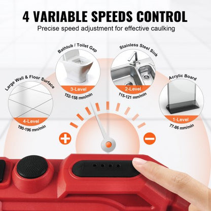20V Cordless Electric Caulking Gun 10oz/300ml with 4 Adjustable Speeds | EU